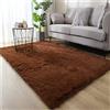 Hiser Shaggy Tappeto per Soggiorno, Moderno Soffice Peloso Ultra Molle Antiscivolo Tappeti Moquette per Interni Divano Camera da Letto Bambino Cameretta (Marrone,140x200cm)