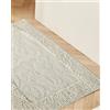 Gilania Tappeto Sardo 100% Cotone 50x80 cm, Fleur Bianco Sabbia, Rettangolare, Lavabile in Lavatrice, Pelo Corto, per Bagno, Camera da Letto e Soggiorno