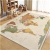 Generico Tappeto Salotto 80x150cm Mappa Del Mondo Vintage Beige Tappeto Soggiorno Pelo Corto Tappeti Lavabile, Tappeto Camera da Letto, Tappeti Antiscivolo per Interni e Esterni