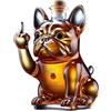 Rocky Green Caraffa per whisky con design di Bulldog Francese, 16,5 cm (6,5 pollici) in vetro, design decorativo a forma di cane