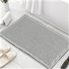 FASCINATDECO Tappeto Bagno Assorbente - Tappeti Bagno Antiscivolo Waffle Assorbente ad Asciugatura Rapida - Tappeto Bagno Antiscivolo Lavabile Morbido in Microfibra (Grigio Chiaro,50x80 cm)