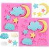 ELINKA Moon and Star Stampo in silicone, Cloud fondente stampo Cloud cioccolato stampo per caramelle al cioccolato cottura zucchero torta dcoration