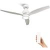 Mellerware - Ventilatore da soffitto con telecomando Brizy! Bright | Potenza 45 W | Ultra silenzioso | 3 pale | Diametro 132 cm | 6 velocità | Timer | ventilatore + LED integrato | Bianco