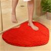 Namzi Tappeto da bagno in ciniglia a forma di cuore, extra morbido e assorbente, antiscivolo, lavabile, in peluche, per vasca da bagno, doccia, rosso, 50,8 x 61 cm