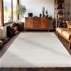 Carpetsale24 Tappeto Salotto Moderno Crema 200 x 290 cm Stile Scandinavo Boho 3D - Tappeto Soggiorno Pelo CortoIdeale per Cucina e Camera da Letto