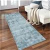 Siunwdiy Tappeto Runner Cucina Antiscivolo Lavabile 3.6 Metro, Tappeto Passatoia Corridoio Astratto Pelo Corto, Tappetino per Ingresso Soggiorno Lavanderia Scale, Azzurro Chiaro, 70x360 cm