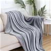 GAIFNAG Coperta Matrimoniale Pile 130 x 240 cm Pile di Flanella Morbida, Facile da Pulire, Poliestere Coperta Tv Double, Coperta Indossabile per Tutti, Divano, Letto, Viaggi, Grigio Chiaro