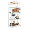 COSTWAY Microonde Scaffale da Cucina per Microonde in Metallo a 4 Ripiani, Carrello per Microonde Scaffalatura Organizzatore Portaoggetti, 60 x 34 x 136 cm (Bianco)