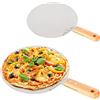 Lilyeriy Pala per pizza, accessori in acciaio inox, 43,5 cm, manico in legno, superficie 25,5 x 30,cm