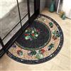 YongXinMY Zerbino semicircolare in stile bohémien, stile vintage, motivo con pietre, semicerchio, tappeto di benvenuto antiscivolo, assorbente, per interni, esterni, ingresso, bagno, cucina (L, 80 x