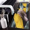 Siunwdiy Tappeto Cucina corridoio Giallo Nero 2.4 metri Motivo a piume Tappetino Cucina Antiscivolo Lavabile,Tappeto de Cucina Passatoia Camera Lavabile Tappeto Per Cucina Soggiorno，90x240cm