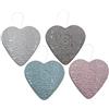 PALUPLUS Set 4 Evaporatori d'acqua per termosifoni in Ceramica, misura13x3,5x13 cm, Umidificatore e gancio a S, 4 colori diversi -6040F (Cuori colorati)