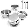 NEOUZA Filtro in acciaio inox da 51 mm, per filtro da 1/2/4 per filtro da caffè espresso senza fondo, compatibile con macchine da caffè Delonghi, Breville da 51 mm. Regalo: filtro cieco e clip per paletta