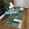 Siunwdiy Tappeto da Cucina Antiscivolo Geometrica 3 Metri Verde Tappeto del corridoio Tappeto Passatoia Cucina Lavabile Tappeti Runner lungo per Cucina Soggiorno，Patchwork moderno，60x300cm