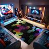 PEIHUODAN Tappeto Camera Da Letto Ragazzo, Tappeto Gaming Pavimento, Stampa Geometrica Neon Gaming, Antiscivolo, Tappeto Zone Game 3D, Decorative Accessori Stanza Gaming (Verde,100x200cm)