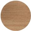 Jadorel Tappeto rotondo ∅ 100 cm in iuta intrecciata a mano iuta A beige, motivo tinta unita