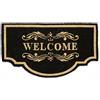 Casa Service WELCOME Zerbino Cocco Naturale Sagomato Mezzaluna 50x90 cm Fondo Gomma PVC per ingresso Resistente Lavabile Antiscivolo (Black B)