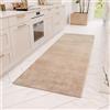 Teppium Tappeto Runner Beige 80x250 cm Tappeto a Pelo Corto Lavabile, Antiscivolo e Morbido, Design Monocromatico Moderno per Camera da Letto, Cucina e Corridoio