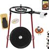 COMBOI Paellero gas butano 40 cm, paella smaltata 46 cm, paella Kit bruciatore, regolatore di gas, tubo flessibile, gambe supporto, livello, grembiule, libro di ricette digitali