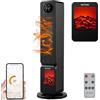 Echos Termoventilatore con effetto camino a risparmio energetico, oscillante, protezione da surriscaldamento, 2000 Watt, 2 livelli, controllabile tramite smartphone con app Tuya, termoventilatore silenzioso