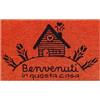 Baroni Home Zerbino Ingresso Casa in Fibra di Cocco Dipinto a Mano, Tappeto da Esterno con Fondo Antiscivolo, Zerbino Resistente e Facile da Pulire, 60x38 cm, Casa (Arancione)