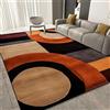 IUCUHE Tappeto Salotto Moderno Pelo Corto, Tappeto Camera Da Letto Disegno Geometrico 3D Astratto Per Soggiorno, Camera Da Letto, Sala Da Pranzo,Dimensione:160x200cm Colore:Grigio scuro/Nero/Arancione