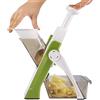 PEKJDS Cucina Regolabile Mandolina Affettatrice Artifact, 5 in 1 Mandolina Affettatrice Tagliaverdure, Chopper Alimentare (Verde)