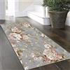 Yinghesheng Tappeto Runner Moderno Floreale Grigio/Rosa 2 Metri - Passatoia Cucina Antiscivolo Lavabile - Per Corridoio, Soggiorno, Camera - 40x200cm