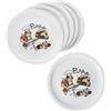 MamboCat Luigi Set di 6 piatti per pizza I Ø 30,5 cm I per 6 persone I Grandi piatti per pizza bianchi in porcellana con motivo da pizzaiolo I Per pizze o per servire I Piatti piani