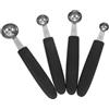 Uonlytech Cucchiaio per Palline Frutta 4 Pezzi, Acciaio Inox Nero, 15-30mm | Set Multiuso Semplice e Pratico, per Gelato e Anguria, Pulizia Facile, 15 22 25 30mm
