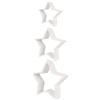 LVYXON Set di ornamenti decorativi a forma di stella in legno con dimensioni grandi, medie e piccole, in elegante finitura bianca, artigianato in legno naturale per decorazioni natalizie per la casa e