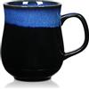 RELEDESA 800ml Overszie Tazza da Caffè in Ceramica, Tazza da Tè realizzata a mano Smalto Fambe per ufficio e casa, con grande manico, Sicuro per l'uso in forni, microonde e lavastoviglie (Starry Blue)