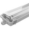 Ledvion - Reglette LED TL, Doppia, 60CM, Clips in acciaio inox, IP65, Connettibile