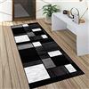 QQrunner Tappeto Passatoia Salotto Cucina 55x150cm Antiscivolo Lavabile Moderno Ingresso Tappeti Runner Corridoio Nero Bianco Grigio, Dimensioni Personalizzabili