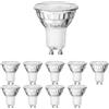 ledscom.de 10 lampadine LED GU10, PAR16, bianco caldo (2800 K), 7,6 W, 1103 lm, riflettore a specchio 33° (argento) EEK C