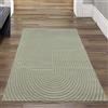 Teppich-Traum Tappeto per esterni corridoio corridoio balcone effetto alto-basso stile boho a pelo corto motivo a fiocco tinta unita verde, 80 x 150 cm
