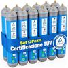 Swan - Bombole CO2 600g per Gasatore - Set Risparmio 12 Pezzi - E290 Alimentare M11x1 - Fino a 120L per Bombola - Compatibile Universale - Certificata TUV