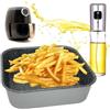 NAMAI - Set Teglia 20x20 e Spruzzino Olio, Alluminio Antiaderente e Vetro Resistente, Adatta alla Lavastoviglie, Effetto Pietra, Made In Italy (TEGLIA + OLIERA SPRAY)