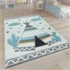 Paco Home Tappeto per la cameretta dei bambini con motivo di tende indiane 3D, in beige, Dimensione:120x170 cm
