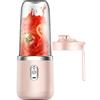 Whychstore Frullatore portatile per uso domestico, frullatore portatile per frullati, con batteria da 1500 mAh, per frullati e spremiagrumi, per viaggi, ufficio e sport (rosa)