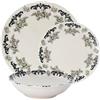 CER-POR Set piatti ROSE BLACK | 18 pezzi floreali porcellana moderna per cene eleganti