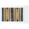HOME ZEN HOUSEHOLD LINEN Tappeto bagno cucina camera da letto cotone art.kilim con frange lavabile in lavatrice fantasia etnico colorato (120x180 cm, Disegno 3- Rombo blu)