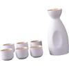 Pitycbo Collezione di Tazze di Sake Giapponese, Comprende 1 Bottiglia E 6 Tazze per Uso Domestico, Sake Rotondo