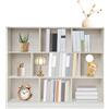 DHQCQL Libreria, scaffale per la cameretta dei bambini, con 8 scomparti aperti, 120 x 23 x 100 cm, orizzontale, per raccoglitori, cubi, per soggiorno, ufficio (bianco caldo)