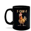 Ratpzou F-Caw-F Tazza divertente con pollo, tazza in ceramica a tema animale, tazza da tè per uomini e donne, decorazione per la casa in fattoria