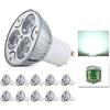 Mengjay® 10 lampadine LED GU10, 3 W, attacco GU10, 210 - 240 lm, luce bianca fredda, angolo di astrazione 30°, lampadine a LED