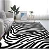 Rururug Tappeto Camera Soggiorno Moderno Tappeti di Grandi Dimensioni Morbido Antiscivolo Pelo Corto Tappeti Ornamenti stampa zebra bianca nera 160 x 160 cm