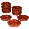 MamboCat Cazuela Clay Bowl Set con manici Ø 12 cm Dimensione S 12 Vintage Cream Glazed Tapas Bowls Mediterraneo Alta qualità fatta a mano piatti di argilla medievale