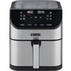 ERATEC AF-66 Friggitrice ad aria calda XXL 5,5 L 1500 W Air Fryer senza olio con display touch LED e 10 programmi preimpostati, funzione timer per i tuoi piatti preferiti, in acciaio inossidabile