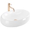 Rea - Lavabo Da Appoggio Melania Lavandino Bagno 405 X 600 X 145 mm Ceramica (Bianco)